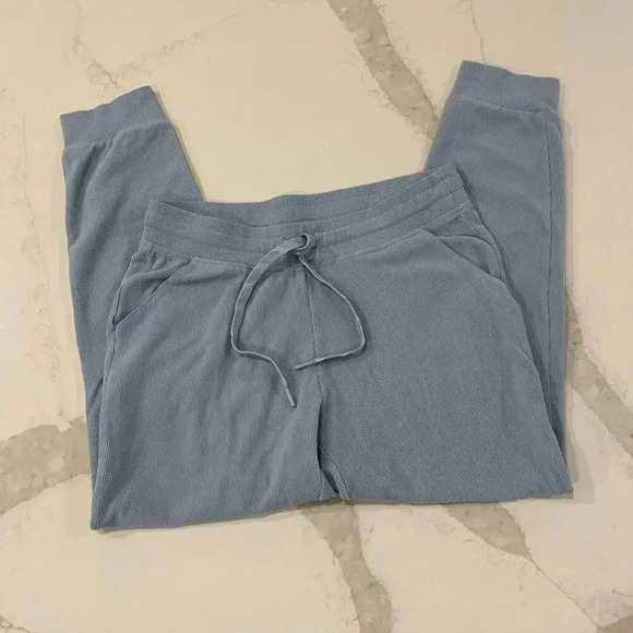 Marc New York Andrew Marc Blue Rib Knit Soft Slim Jogger Pants Women’s Medium - Picture 2 of 6